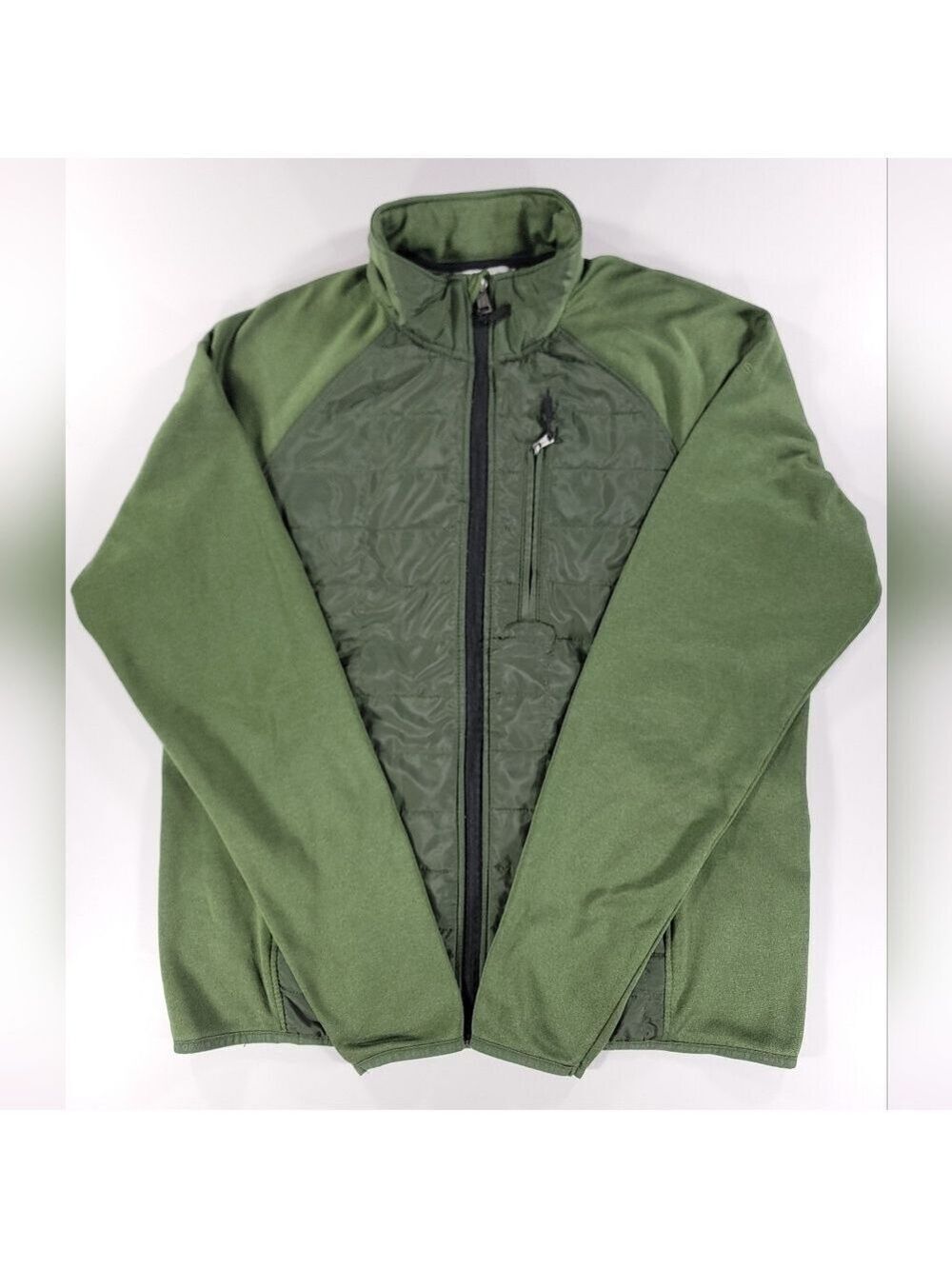 Orvis Green Hybrid Performance Puffer Jacket Mens Medium Full Zip Quilted Pocket